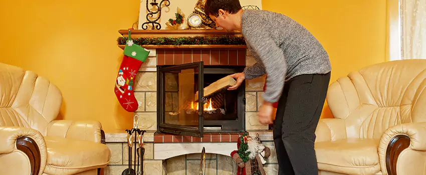 Rusted Metal Fireplace Restoration in Potomac, Maryland